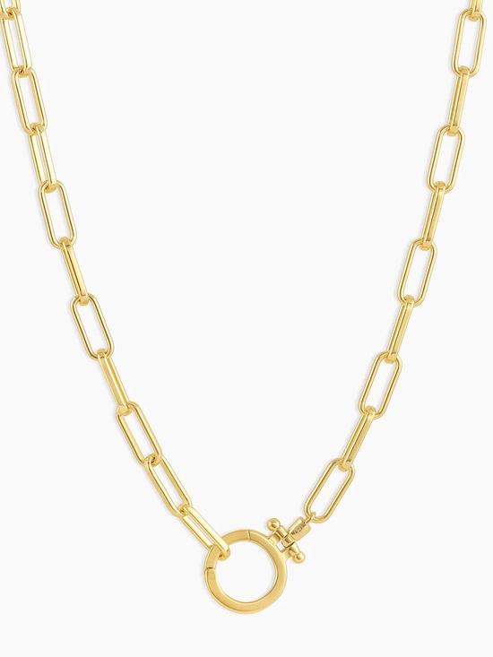Gorjana Jewelry - Gorjana Polished Gold Paperclip Link Necklace with Toggle Ring